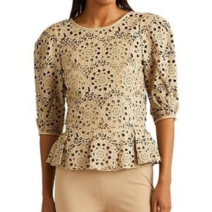 Lauren Ralph Lauren
Laser Cut Leather Peplum Top and skirt set size 8 new